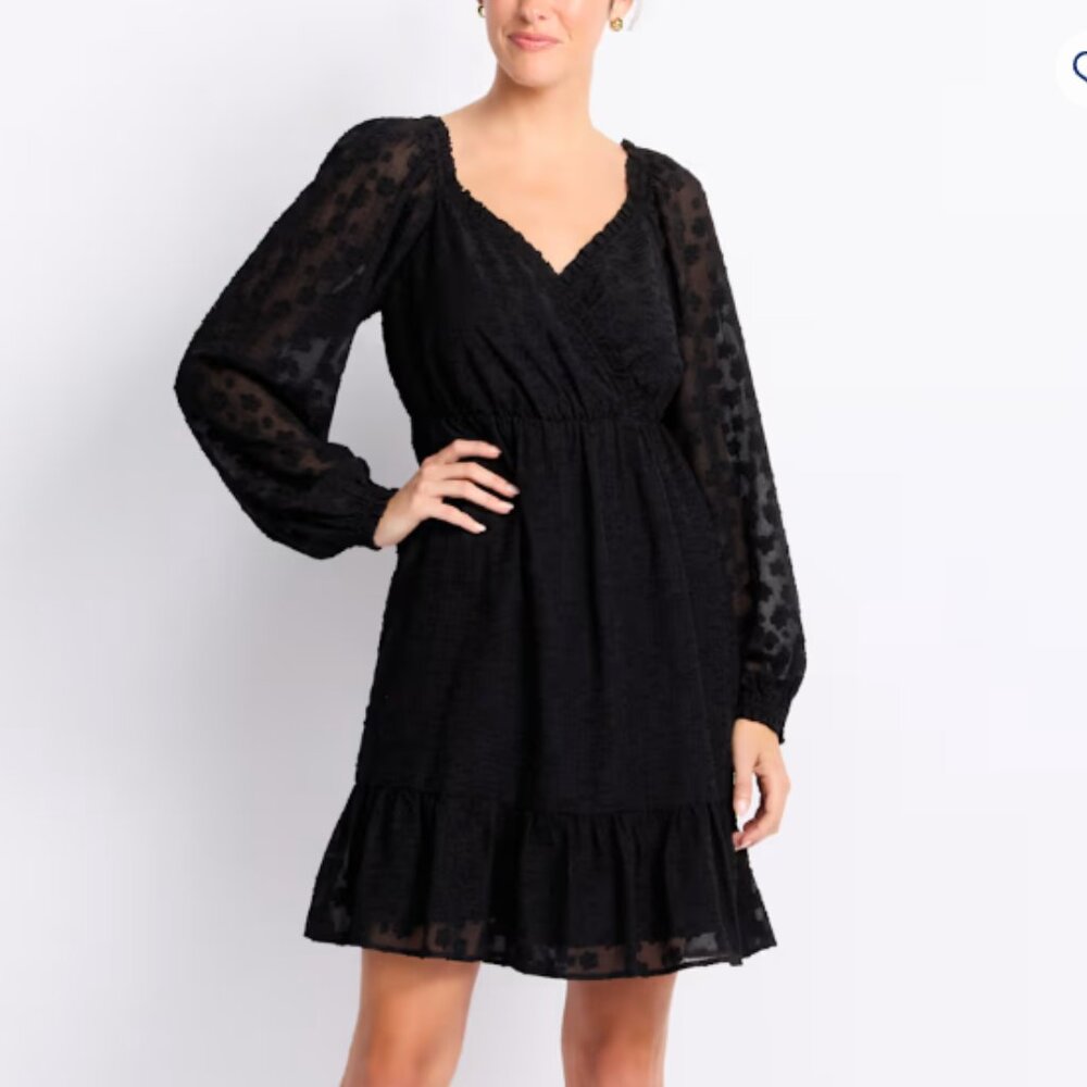 Black Market And Spruce Margot Long Sleeve Surplice Dress (NWOT)